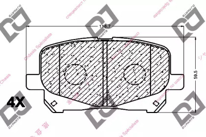 Комплект тормозных колодок DJ PARTS BP1069